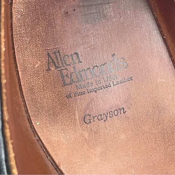 •Allen Edmonds Grayson Men 14 2A Black Tassel Leather Loafer Slip On Dress Shoes - Picture 11 of 13